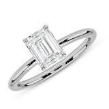 1.5 Carat Emerald Solitaire Cubic Zirconia Engagement Ring in 14k Gold