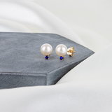 Freshwater Pearl Gemstone Stud in 14k Yellow Gold