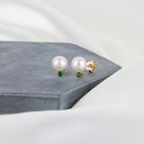 Freshwater Pearl Gemstone Stud in 14k Yellow Gold