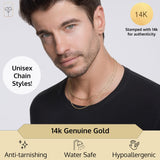 Miami 2.8mm Cuban Link Chain in 14k Gold