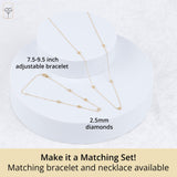 Golden Dew Lab Diamond Multi Station Bracelet in 10k Yellow Gold