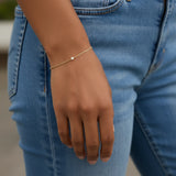 Golden Dew Solitaire Lab Diamond Bezel Bracelet in 10k Gold