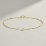 Golden Dew Solitaire Lab Diamond Bezel Bracelet in 10k Gold