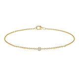Golden Dew Solitaire Lab Diamond Bezel Bracelet in 10k Gold