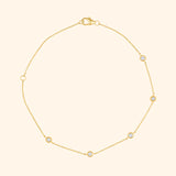 Golden Dew Lab Diamond Multi Station Bracelet in 10k Yellow Gold