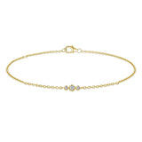 Golden Dew Trio Lab Diamond Bracelet in 10k Gold