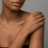 Golden Dew Trio Lab Diamond Bracelet in 10k Gold