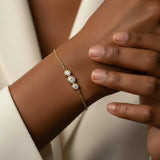 Golden Dew Trio Lab Diamond Bracelet in 10k Gold