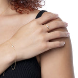 Golden Dew Trio Lab Diamond Bezel Ring in 10k Gold