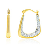 Prism Two Tone Hoops in 14k Gold