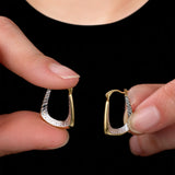 Prism Two Tone Hoops in 14k Gold