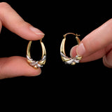 Embrace Two Tone Hoops in 14k Gold