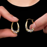 Embrace Two Tone Hoops in 14k Gold