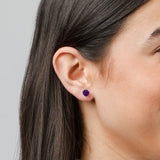 Cushion-Cut Solitaire Gemstone Studs in 14k Gold