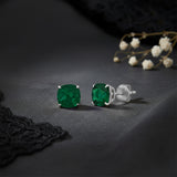 Cushion-Cut Solitaire Gemstone Studs in 14k Gold
