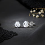Cushion-Cut Solitaire Gemstone Studs in 14k Gold