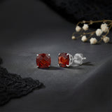 Cushion-Cut Solitaire Gemstone Studs in 14k Gold