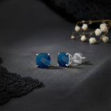 Cushion-Cut Solitaire Gemstone Studs in 14k Gold