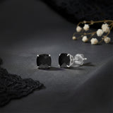 Cushion-Cut Solitaire Gemstone Studs in 14k Gold