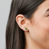 Cushion-Cut Solitaire Gemstone Studs in 14k Gold