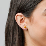 Cushion-Cut Solitaire Gemstone Studs in 14k Gold