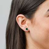 Cushion-Cut Solitaire Gemstone Studs in 14k Gold