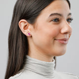 Cushion-Cut Solitaire Gemstone Studs in 14k Gold