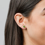 Cushion-Cut Solitaire Gemstone Studs in 14k Gold