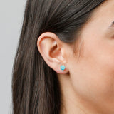 Cushion-Cut Solitaire Gemstone Studs in 14k Gold