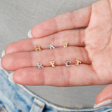 Mini Initial Studs in 14k Gold