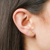 Mini Initial Studs in 14k Gold