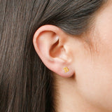 Mini Initial Studs in 14k Gold