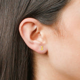 Mini Initial Studs in 14k Gold