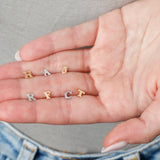 Mini Initial Studs in 14k Gold
