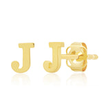 Mini Initial Studs in 14k Gold