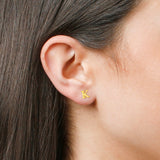 Mini Initial Studs in 14k Gold