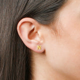 Mini Initial Studs in 14k Gold
