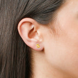 Mini Initial Studs in 14k Gold