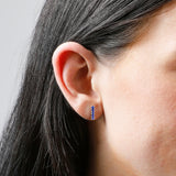 Small Gemstone Bar Studs in 14k Gold