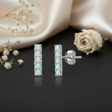 Small Gemstone Bar Studs in 14k Gold