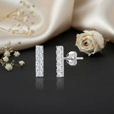 Small Gemstone Bar Studs in 14k Gold