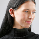 Small Gemstone Bar Studs in 14k Gold