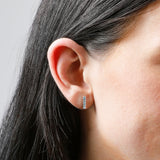 Small Gemstone Bar Studs in 14k Gold