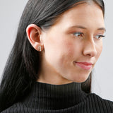Small Gemstone Bar Studs in 14k Gold