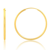 1.5MM Endless Hoops in 14K Yellow Gold