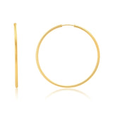 2MM Tube Endless Hoops in 14K Yellow Gold