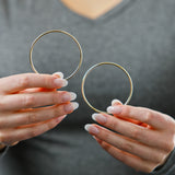 2MM Tube Endless Hoops in 14K Yellow Gold