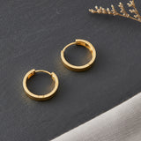 Round the Clock Flat Huggies in 14k Yellow Gold