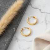 Round the Clock Flat Huggies in 14k Yellow Gold