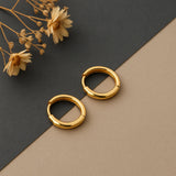 Round the Clock Flat Huggies in 14k Yellow Gold